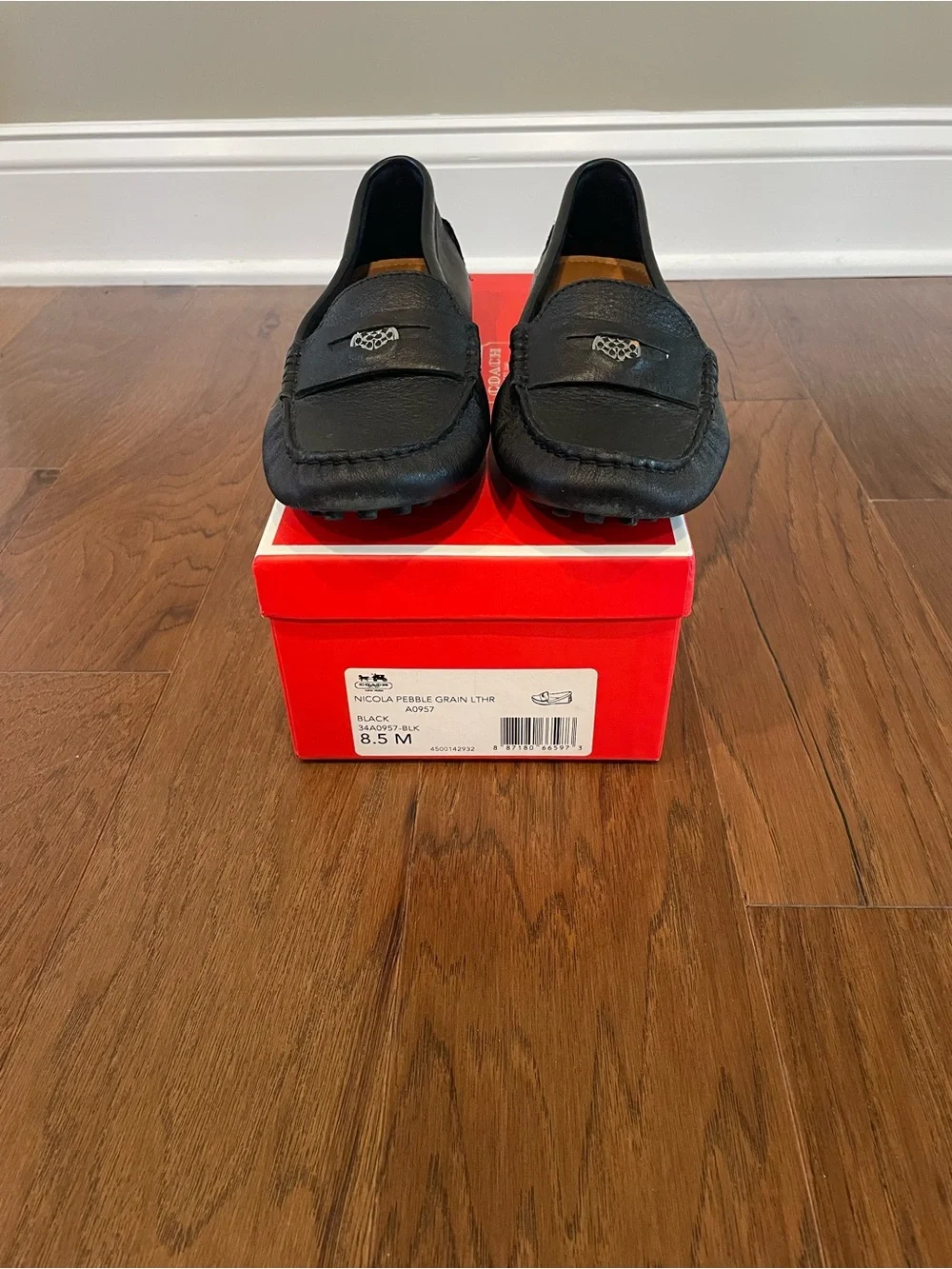 Coach Black Leather Nicola Loafers